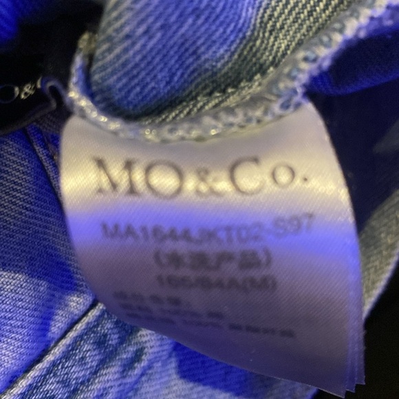 Mo & Co denim jacket with rockabilly patch theme, birds stars dice/ bird & love - Picture 5 of 7